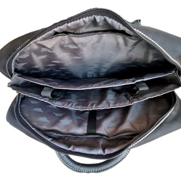 ROOTS SOFT LAPTOP BRIEFCASE GENUINE LEATHER TRIM - Picture 12 of 13